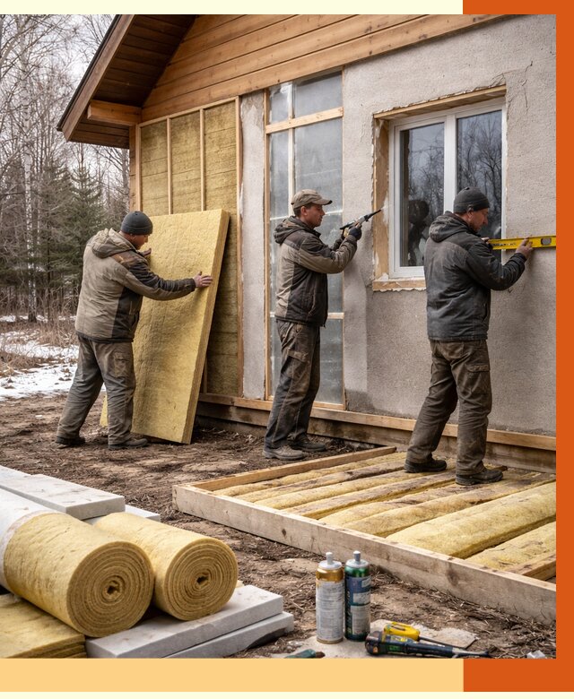 Утепление дачного дома в Белове от 5158 руб/м2 — недорого | ТепломастерБлв