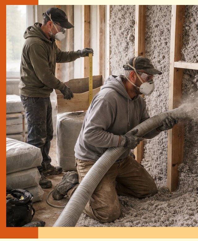 Утепление таунхауса эковатой в Белове для максимально теплых стен