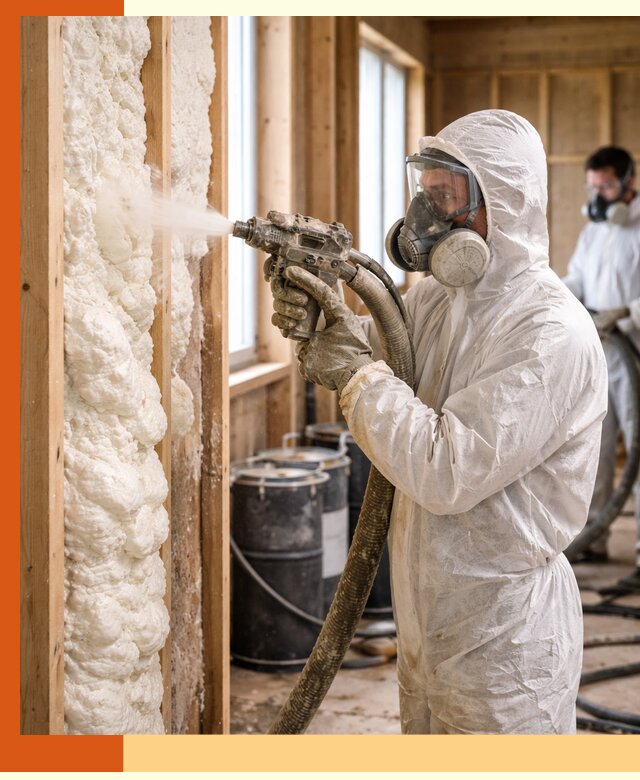 Утепление каркасного дома пенополиуретаном в Белове