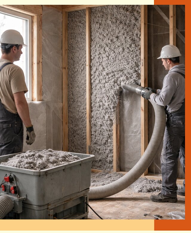 Утепление каркасного дома эковатой в Белове от 1955 руб. | ТепломастерБлв