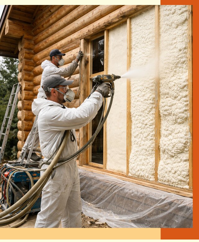 Утепление деревянного дома ППУ в Белове от 4561 руб/м2 | ТепломастерБлв — под ключ