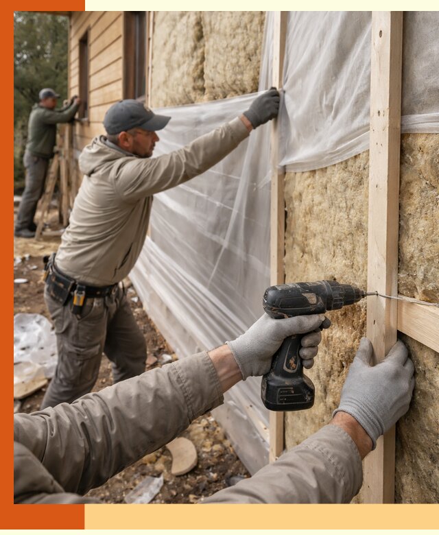 Утепление дома из бруса в Белове качественно и долговечно