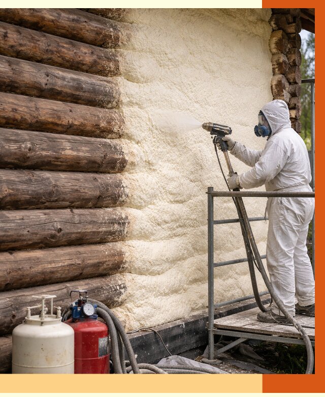 Утепление бревенчатого дома ППУ в Белове под ключ от 6787 руб. | ТепломастерБлв