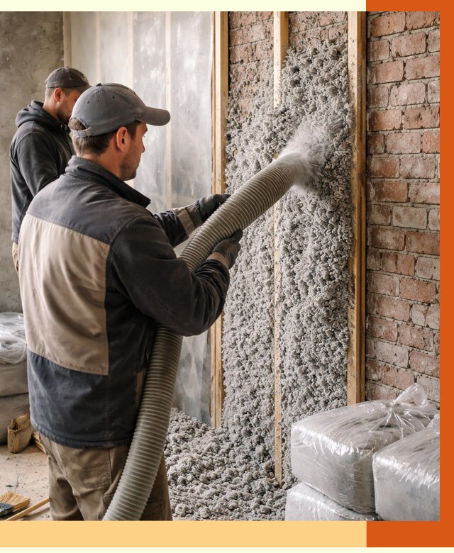 Утепление кирпичного дома эковатой в Белове от 2552 руб./м² | ТепломастерБлв