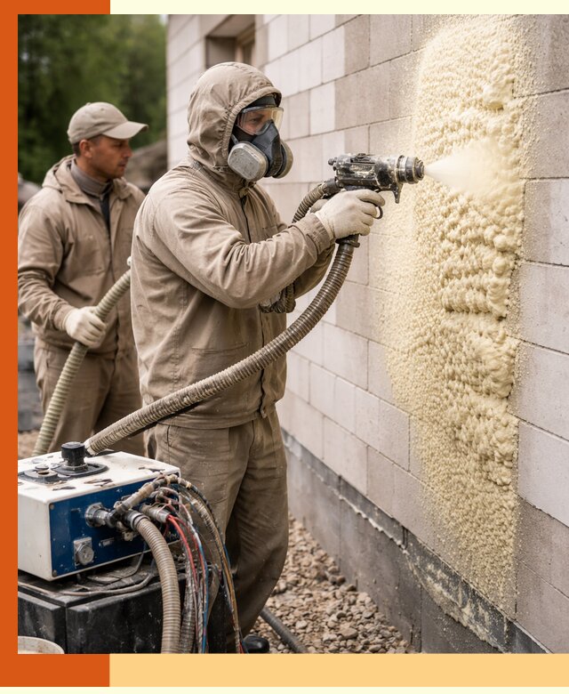 Утепление дома из газобетона ППУ в Белове — надежная теплоизоляция