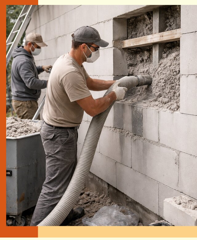 Утепление дома из газобетона эковатой в Белове