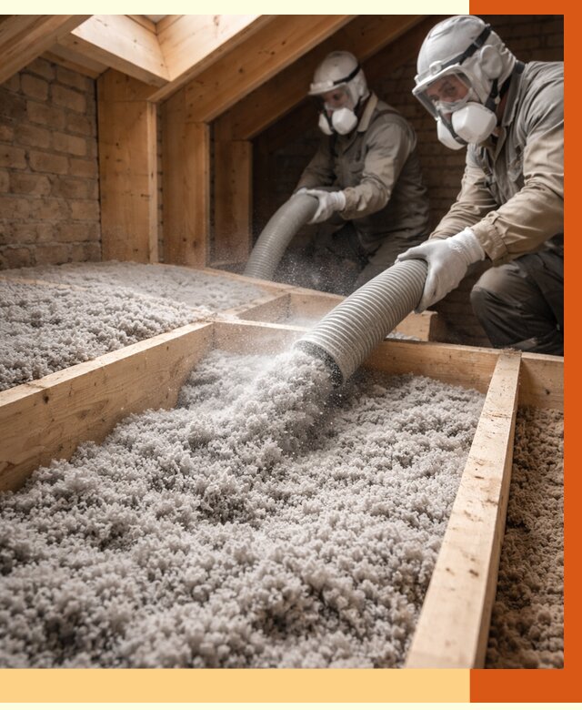 Утепление коттеджа эковатой в Белове от 2715 руб./м² — комплексная задувка и монтаж | ТепломастерБлв