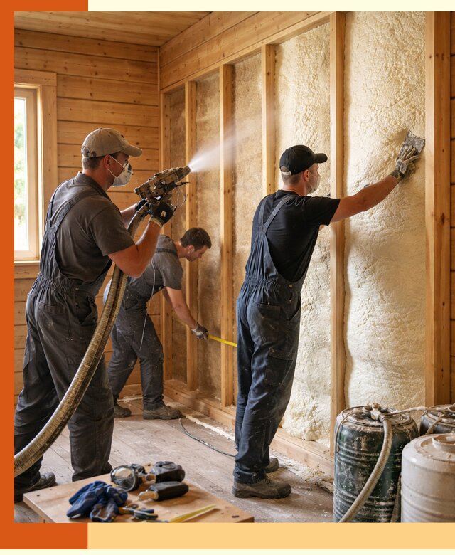 Утепление бани пенополиуретаном (ППУ) в Белове