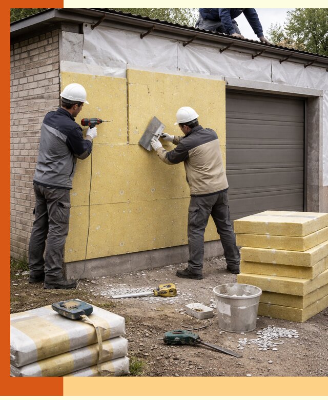 Утепление гаража снаружи в Белове качественно и надёжно