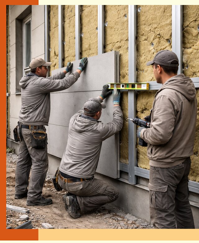 Утепление вентилируемого фасада под ключ в Белове