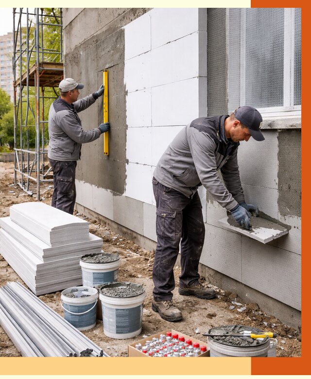 Утепление фасада и стен снаружи в Белове от 4561 руб. | ТепломастерБлв