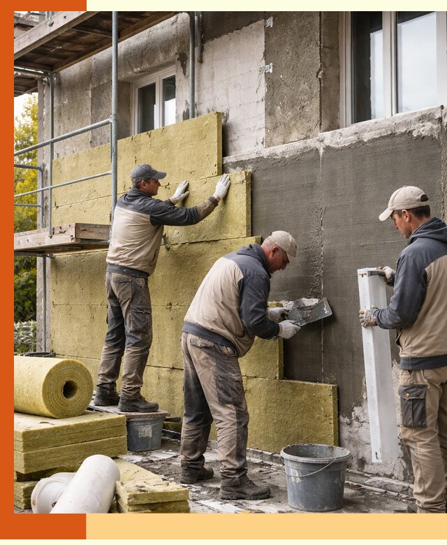Утепление фасада зданий и домов в Белове