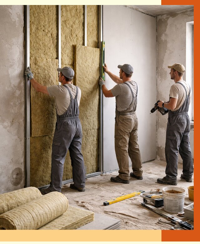 Утепление стен изнутри в Белове от 2443 руб/м² под ключ | ТепломастерБлв