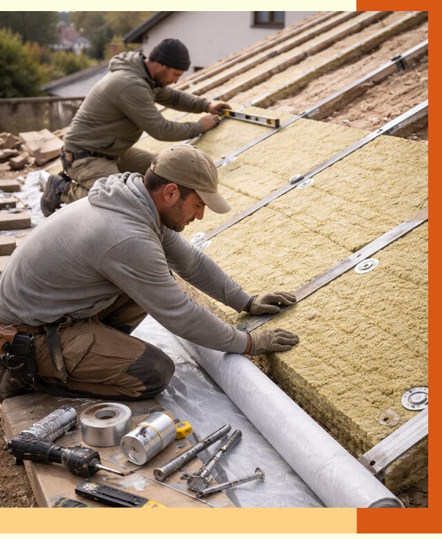 Утепление крыши снаружи в Белове под ключ от 1303 руб./м2 | ТепломастерБлв