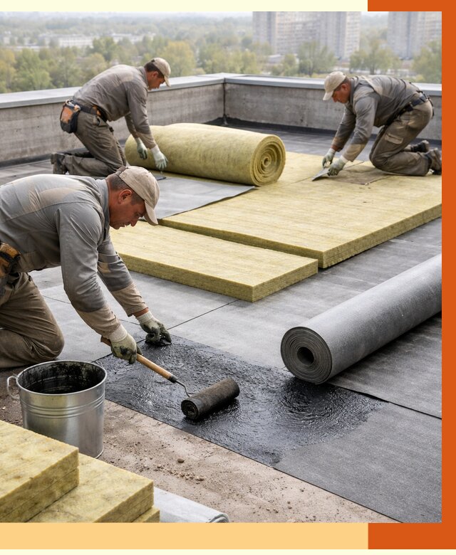 Утепление плоской крыши в Белове от 7818 руб./м2 под ключ | ТепломастерБлв