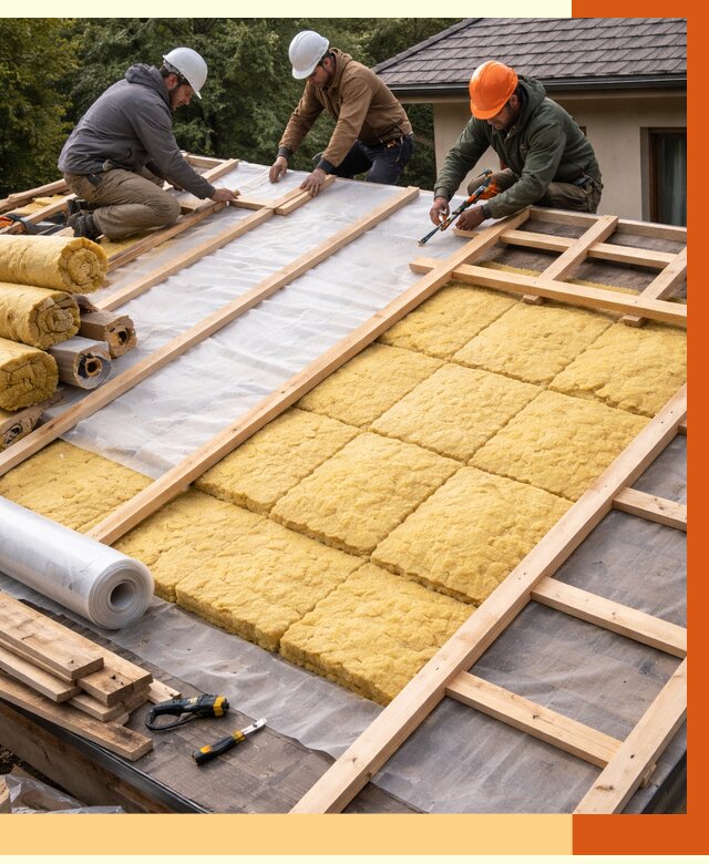 Утепление скатной крыши в Белове от 1357 руб./м2 под ключ | ТепломастерБлв