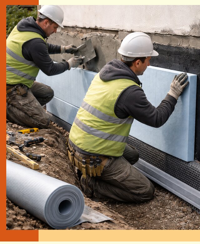 Утепление фундамента снаружи в Белове — профессиональная теплоизоляция