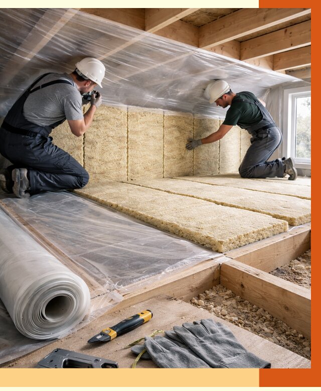 Утепление перекрытий в Белове от 3095 руб/м2 — утепление межэтажных и чердачных | ТепломастерБлв