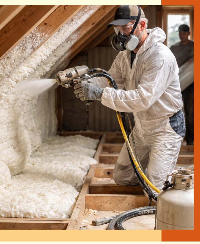 Утепление чердака ППУ в Белове от 9360 руб./м2 — услуга под ключ | ТепломастерБлв