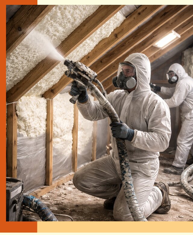 Утепление чердака пенополиуретаном (ППУ) в Белове