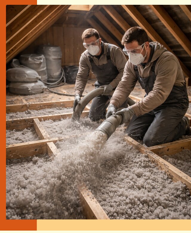 Утепление чердака эковатой в Белове — быстро и надёжно