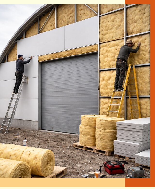 Утепление ангара пенополиуретаном в Белове от 7818 руб./м² — комплекс от ТепломастерБлв