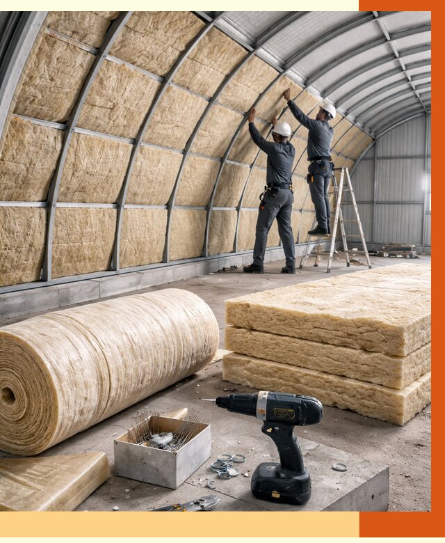 Утепление арочного ангара в Белове от 3475 руб./м2 под ключ | ТепломастерБлв