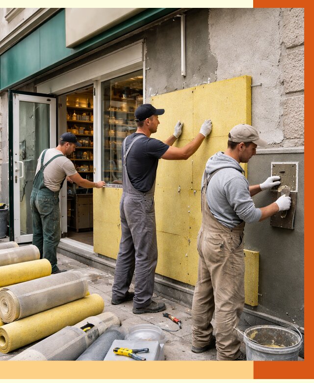 Утепление магазина в Белове от 4887 руб/м2 — цена, стены и снаружи | ТепломастерБлв