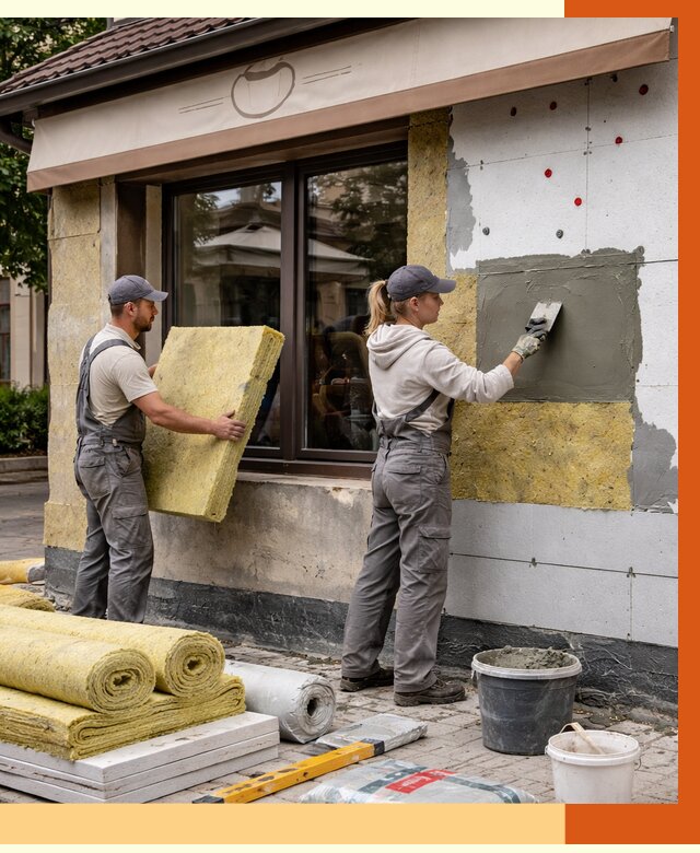 Утепление кафе в Белове от 4561 руб/м2 — комплексно под ключ | ТепломастерБлв