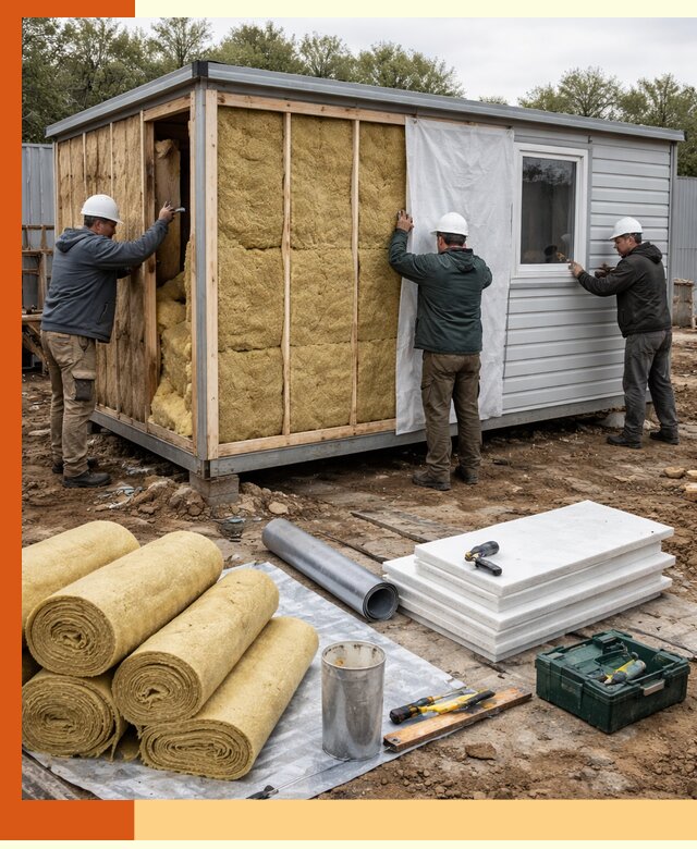 Утепление строительной бытовки под ключ в Белове для любых условий
