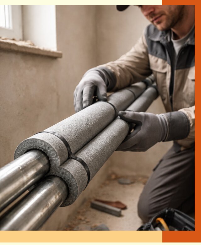 Утепление труб отопления в Белове от 3095 руб. за м² — услуги под ключ | ТепломастерБлв