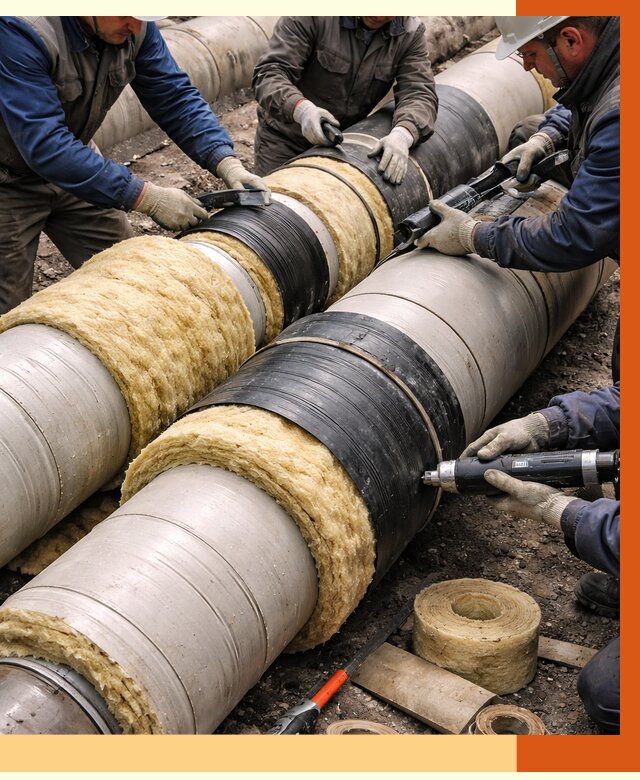 Утепление трубопровода в Белове под ключ от 2009 руб. — надежно и выгодно | ТепломастерБлв