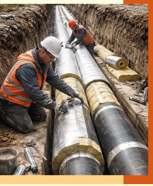 Утепление теплотрассы в Белове от 4887 руб./м2 — ппу и комплексная изоляция | ТепломастерБлв