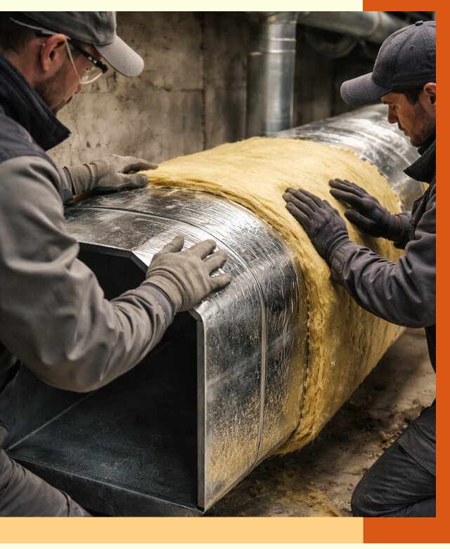 Утепление воздуховодов в Белове от 4561 руб. — теплоизоляция вентиляции | ТепломастерБлв