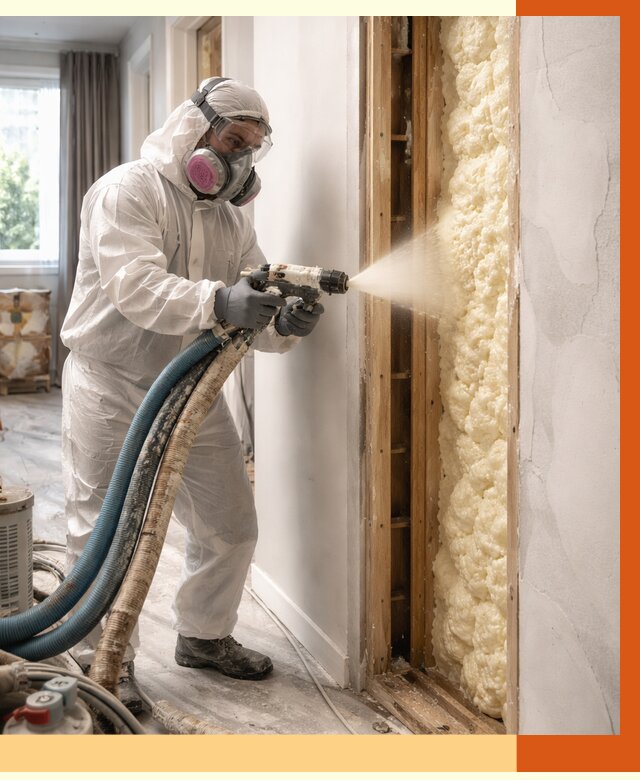 Межстеновое утепление ППУ в Белове от 2986 руб/м2 — межстенное утепление под ключ | ТепломастерБлв