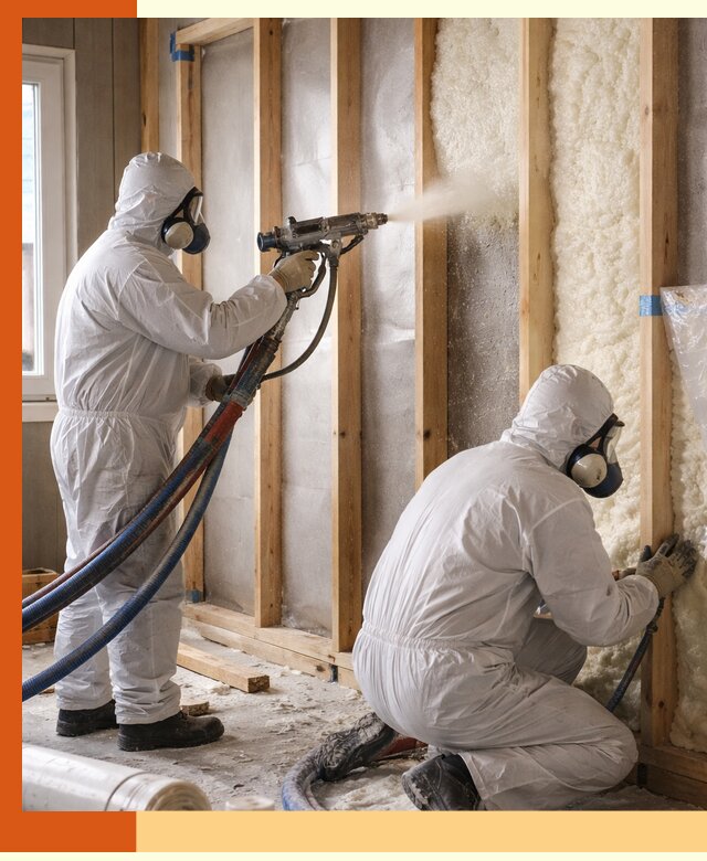 Утепление каркасной стены ППУ в Белове для домов и коттеджей