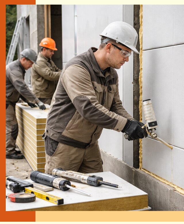 Утепление сэндвич-панелей пенополиуретаном в Белове