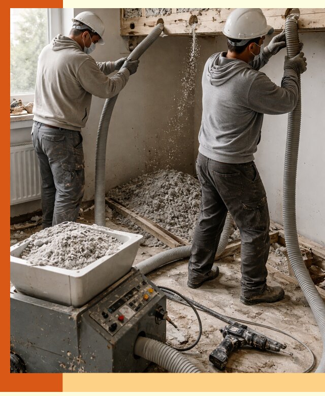 Заполнение пустот перекрытий пеной и наполнителями в Белове