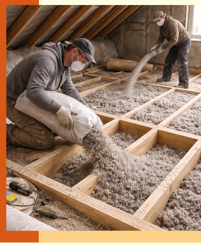 Заполнение полостей чердачного перекрытия в Белове качественно и надёжно