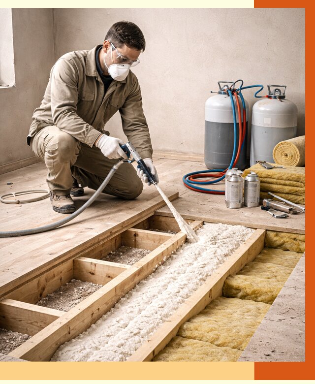 Заполнение полостей межэтажного перекрытия в Белове от 4561 руб. | ТепломастерБлв