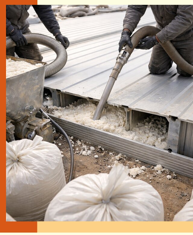 Заполнение пустот кровельных панелей пенными и мокрыми герметиками в Белове