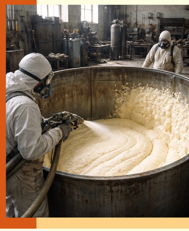 Заливка ппу в емкости с полной изоляцией и герметизацией в Белове