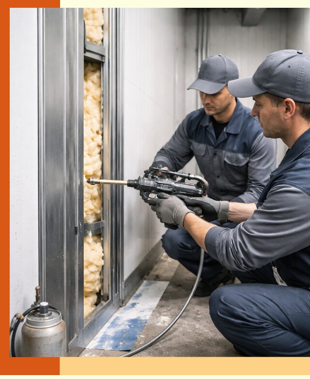 Заполнение пустот холодильных панелей в Белове специализированной пеной