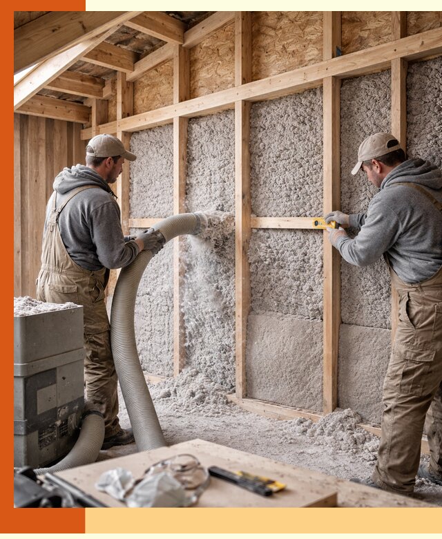 Утепление эковатой стен, потолков и перекрытий в Белове