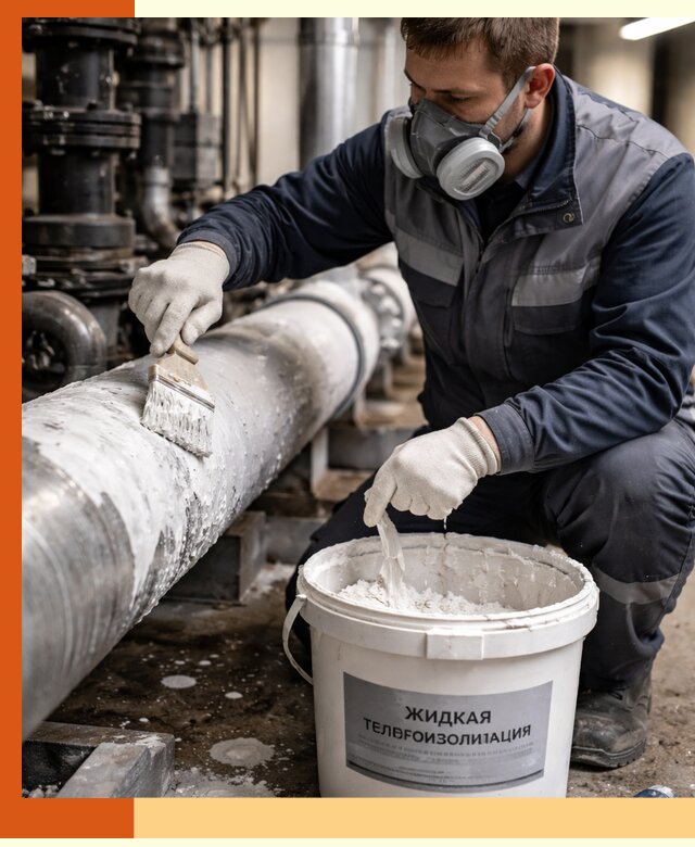 Утепление оборудования жидкой теплоизоляцией в Белове