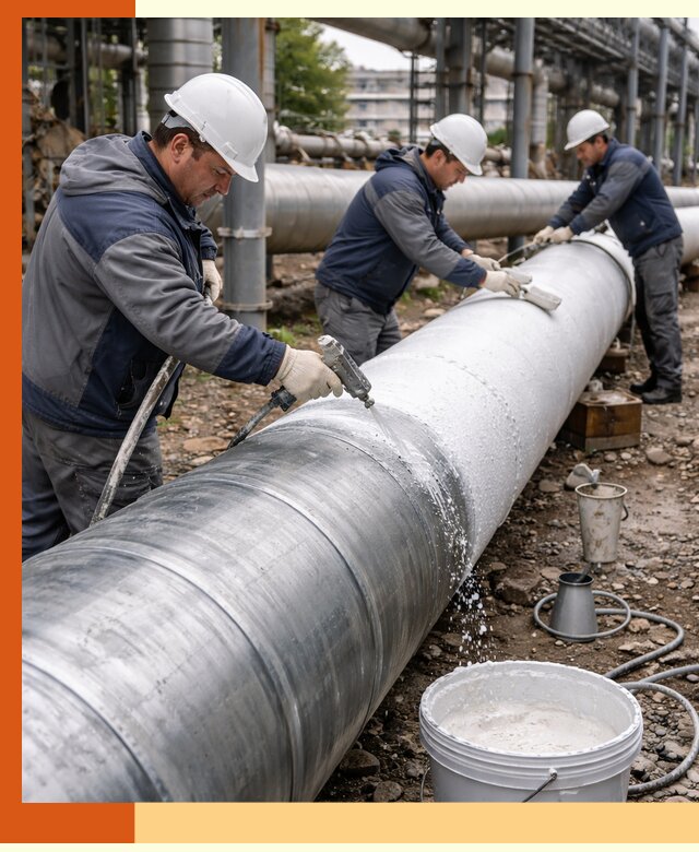 Утепление теплотрассы жидкой теплоизоляцией в Белове