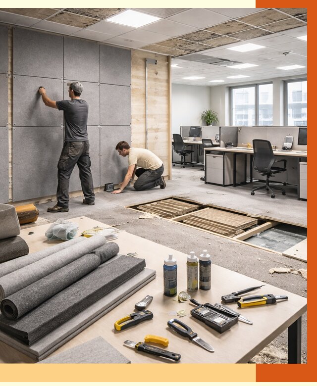 Профессиональная шумоизоляция офиса в Белове от 7330 руб. за м2 | ТепломастерБлв