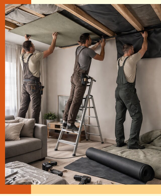 Шумоизоляция потолка в Белове — профессиональное устранение шумов