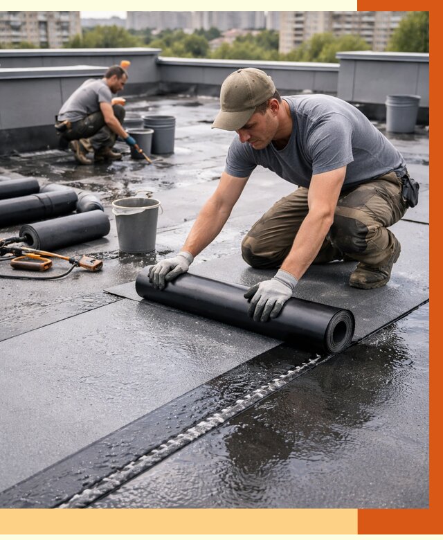 Гидроизоляция плоской кровли в Белове от 4887 руб./м2 — профессионально | ТепломастерБлв