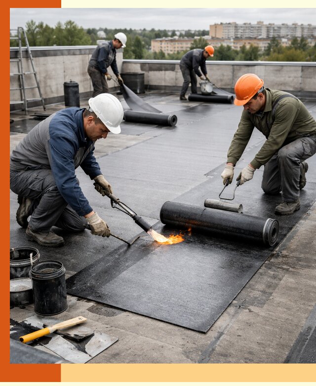Профессиональная гидроизоляция плоской кровли в Белове